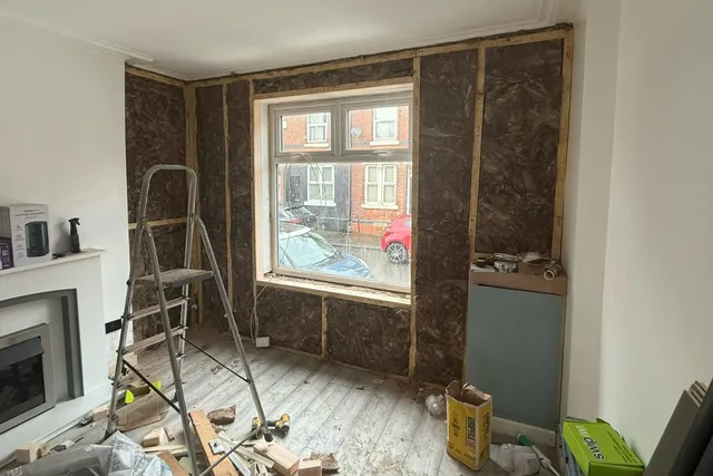 Internal wall insulation, front room